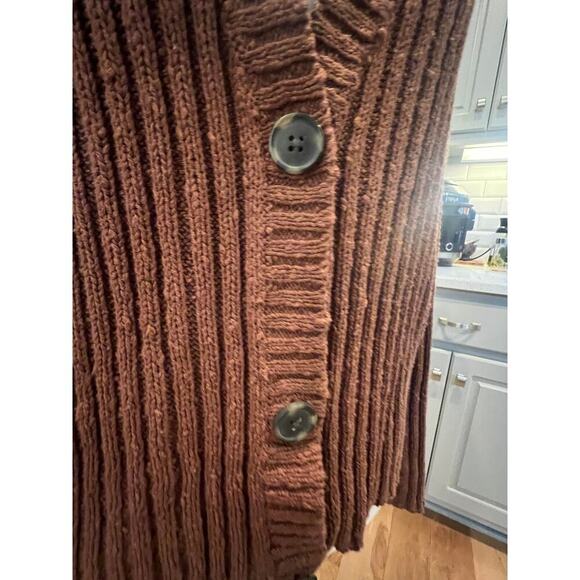 american eagle knit cardigan brown button front womens large - Picture 2 of 6